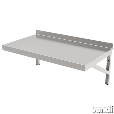 Fali konzolos előkészítő asztal rozsdamentes acélból, 1600x600mm